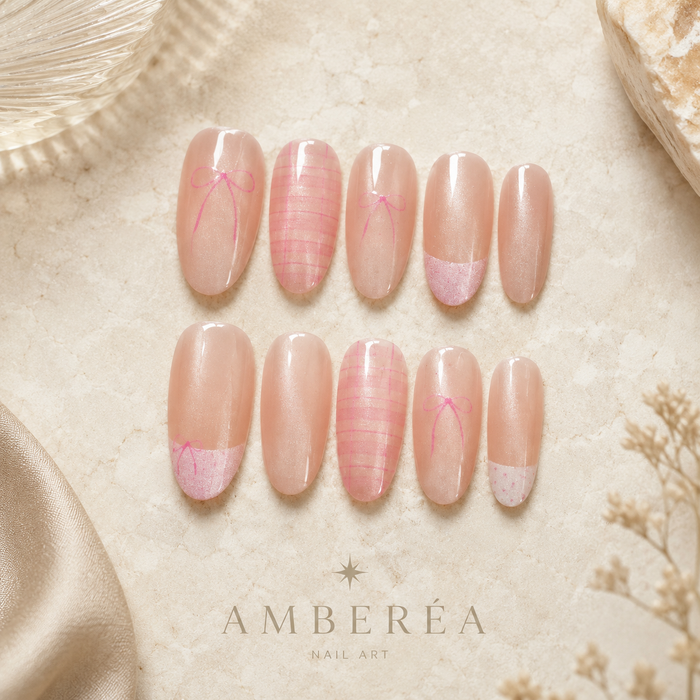 AMBEREA Retro Crimson Star Cat-Eye Nails