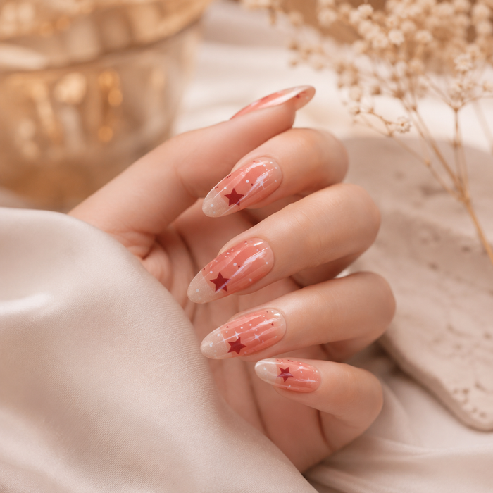 AMBEREA Pink Coquette Plaid Press-On Nails