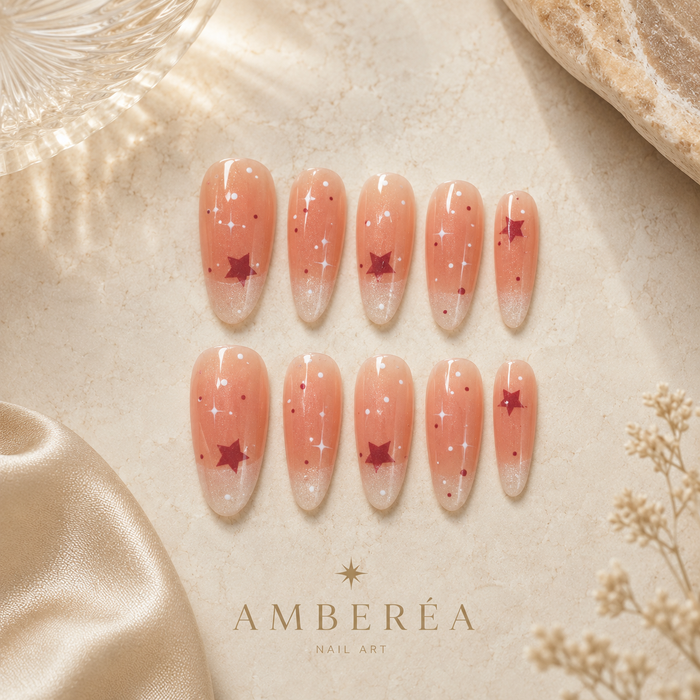 AMBEREA Pink Coquette Plaid Press-On Nails