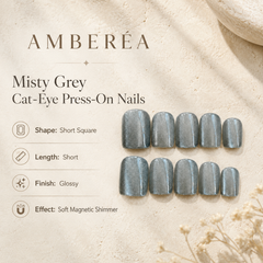 AMBEREA Milky Nude Heart Press-On Nails