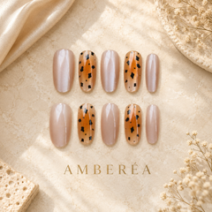 AMBEREA Amber Leopard Velvet Nails