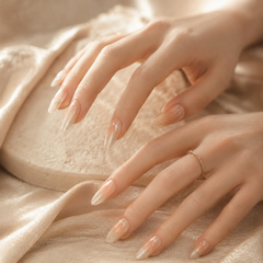 AMBEREA Bare Nude Shimmer French Nails
