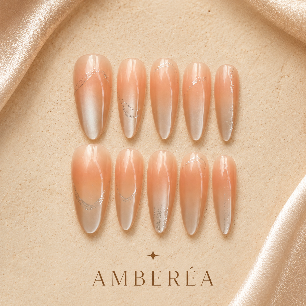 AMBEREA Bare Nude Shimmer French Nails