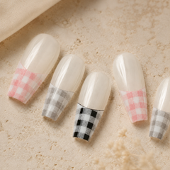 Vintage Argyle French Press-On Nails