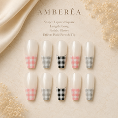 Vintage Argyle French Press-On Nails
