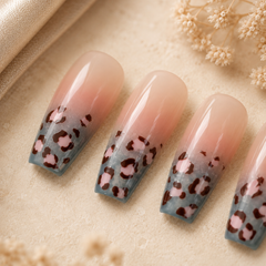 Soft Leopard Gradient Press-On Nails