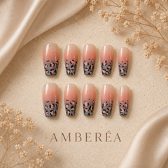Soft Leopard Gradient Press-On Nails