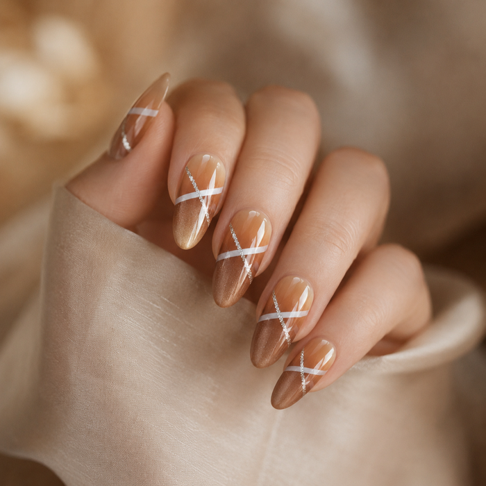 Amber Caramel Cat Eye Press-On Nails