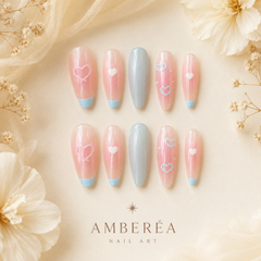 Pastel Heart French Press-On Nails