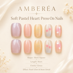 Pastel Bow Heart Press-On Nails