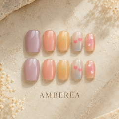 Pastel Bow Heart Press-On Nails