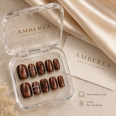 Coffee Amber Cat Eye Press-On Nails