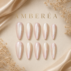 Pearl Snowflake Cat Eye Press-On Nails