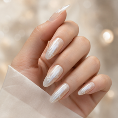 Ice Blue Snowflake Cat Eye Press-On Nails