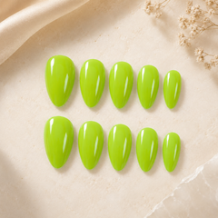 Neon Lime Cat Eye Press-On Nails