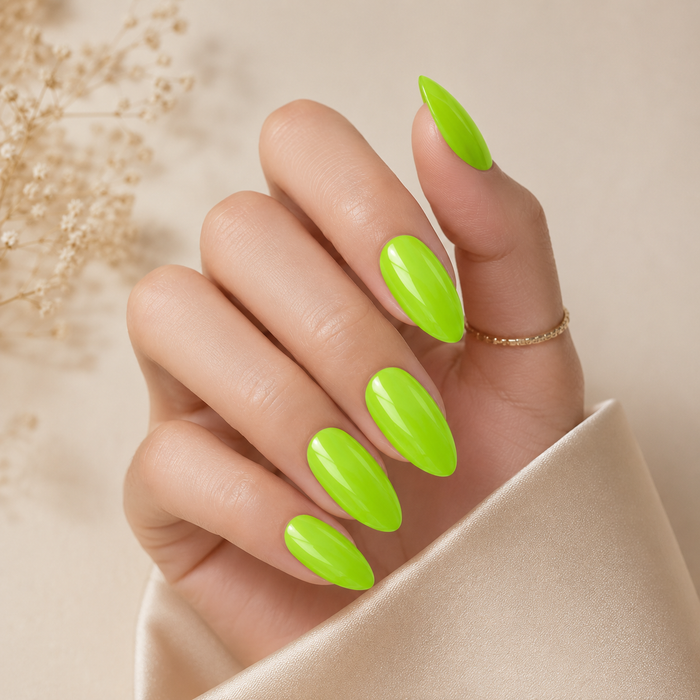 Neon Lime Cat Eye Press-On Nails