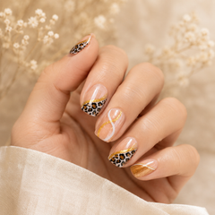 Gold Leopard Curve Press-On Nails