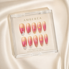 Sunset Heart Cat Eye Press-On Nails