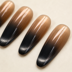 Black Brown Ombre Cat Eye Press-On Nails