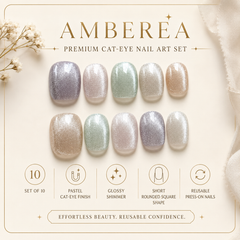 Pastel Glitter Press On Nails | Short Square Reusable Fake Nails