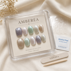 Pastel Glitter Press On Nails | Short Square Reusable Fake Nails