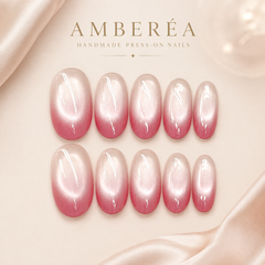 Pink White Pearl Ombre Press On Nails | Short Square Reusable Fake Nails