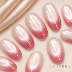Pink White Pearl Ombre Press On Nails | Short Square Reusable Fake Nails