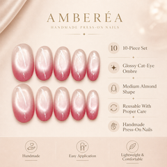 Pink White Pearl Ombre Press On Nails | Short Square Reusable Fake Nails