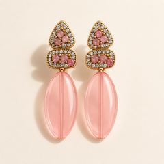Colorful Crystal Drop Earrings | 4 Color Statement Dangle Earrings