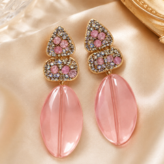 Colorful Crystal Drop Earrings | 4 Color Statement Dangle Earrings