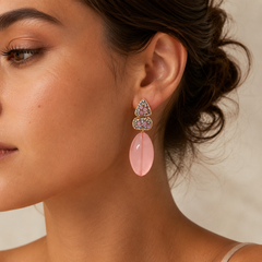 Colorful Crystal Drop Earrings | 4 Color Statement Dangle Earrings