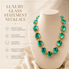 Emerald Green Gold Bracelet | Vintage Adjustable Statement Bracelet for Women