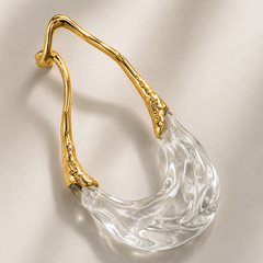Gold Clear Resin Hoop Earrings | Modern Acrylic Statement Earrings