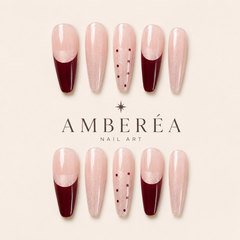 Burgundy Half-Moon French Press-On Nails