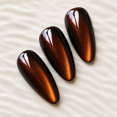 Dark Amber Cat Eye Press-On Nails