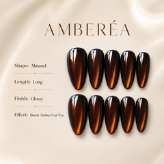 Dark Amber Cat Eye Press-On Nails