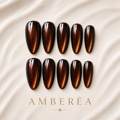 Dark Amber Cat Eye Press-On Nails