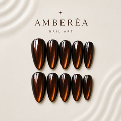 Dark Amber Cat Eye Press-On Nails