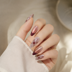 Rose Copper Argyle Cat Eye Press-On Nails