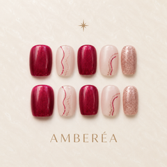 Berry Rose Gold Curve Press-On Nails