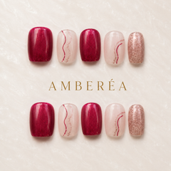 Berry Rose Gold Curve Press-On Nails