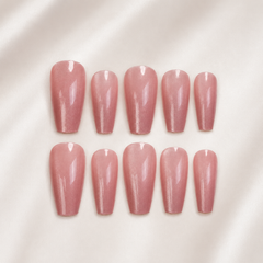 Soft Rose Shimmer Press-On Nails