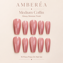 Soft Rose Shimmer Press-On Nails