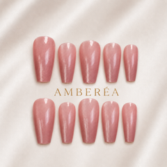 Soft Rose Shimmer Press-On Nails