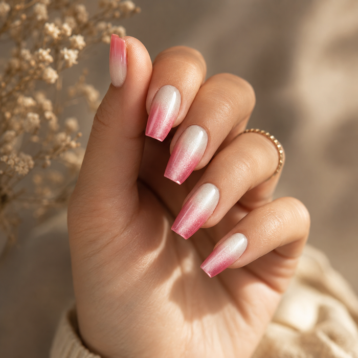 Blossom Pink Pearl Ombre Press-On Nails