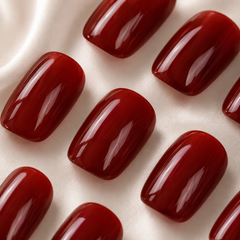 Brick Red Glossy Press-On Nails