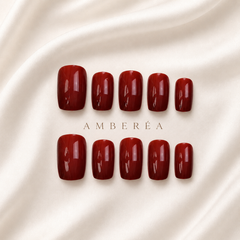 Brick Red Glossy Press-On Nails