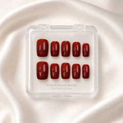 Brick Red Glossy Press-On Nails