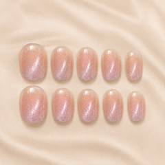 Pink Crystal Shimmer Press-On Nails