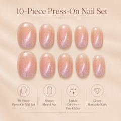 Pink Crystal Shimmer Press-On Nails